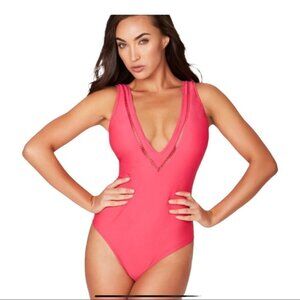 FREDERICK’S Capri Plunge Azalea One Piece